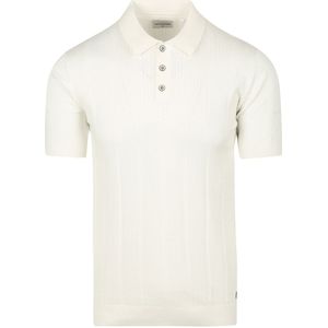 No Excess Knitted Poloshirt Off White - Größe XXL