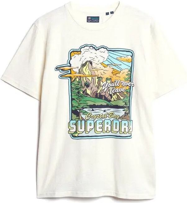 Superdry - M1011921A - T-shirt - Wit - Katoen - Korte Mouwen