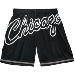 Mitchell & Ness - NBA Big Face Basketball Shorts - Korte Broeken - Zwart - Heren - Polyester
