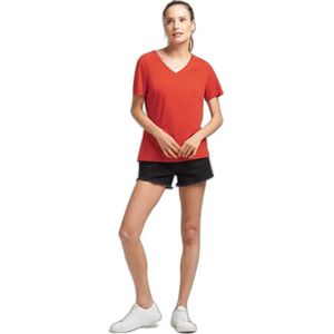 Superdry - Studios Pocket V Neck T-shirt - Rood - Vrouw