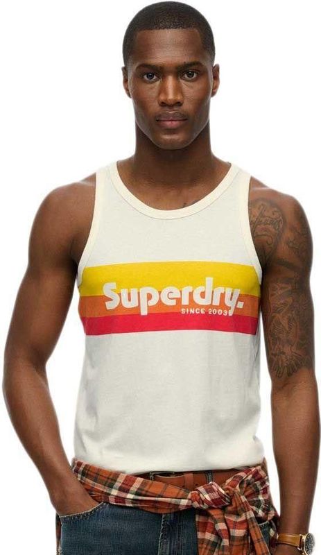 Superdry - Cali Stripe Logo - Mouwloos T-shirt