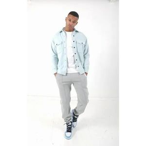 Sixth June - Herenoverhemd - Lichtgrijs - Geborduurd Logo - Knoopsluiting