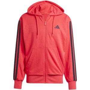 adidas - Essentials 3 Stripes - Sweatshirt - Zwart - Met Rits