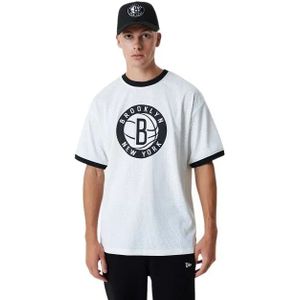 T-shirt met mesh-logo Brooklyn Nets NBA Logo