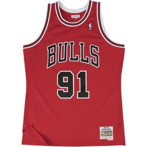 Mitchell & Ness - Chicago Bull Dennis Rodman - Basketbal T-shirt - Rood
