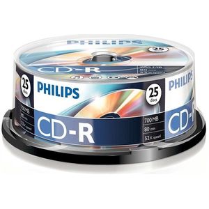 Philips cd-r 80 min. 25 stuks in cakebox