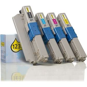 Toner OKI aanbieding: 44973536, 35, 34, 33 zwart + 3 kleuren (123inkt huismerk)