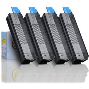 Toner OKI aanbieding: 42127457, 56, 55, 54 zwart + 3 kleuren (123inkt huismerk)