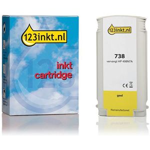 123inkt huismerk vervangt HP 738 (498N7A) inktcartridge geel