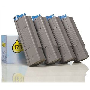 Toner OKI aanbieding: 44315308, 07, 06, 05 zwart + 3 kleuren (123inkt huismerk)