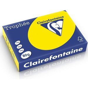 Clairefontaine gekleurd papier fluor geel 80 grams A4 (500 vel)