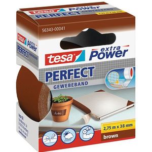 Tesa Extra Power Perfect textieltape bruin 38 mm x 2,75 m