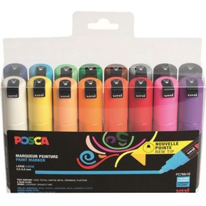 POSCA PC-7M verfmarkerset (4,5 - 5,5 mm rond) 16 stuks