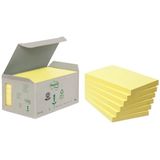3M Post-it gerecyclede notes mini toren geel 76 x 127 mm (6 pack)
