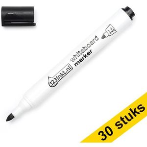 Aanbieding: 30x 123inkt whiteboard marker zwart (2,5 mm rond)