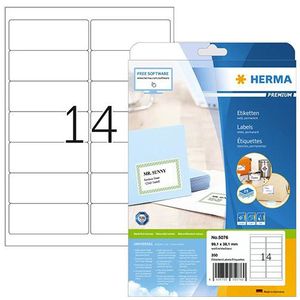Herma Premium 5076 permanent hechtende adresetiketten 99,1 x 38,1 mm wit (350 etiketten)