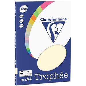 Clairefontaine gekleurd papier cr�ème 160 grams A4 (50 vel)