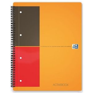 Oxford International Activebook A4+ gelinieerd 80 grams 80 vel oranje