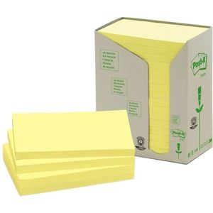 3M Post-it gerecyclede notes toren geel 76 x 127 mm (16 pack)