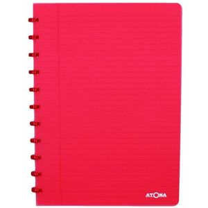 Atoma Trendy gelinieerd schrift A4 transparant rood 72 vel