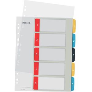 Leitz Cosy bedrukbare plastic tabbladen A4 met 5 tabs (11-gaats)