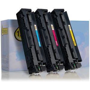 Toner 123inkt huismerk vervangt HP 201X (CF253XM) multipack cyaan/magenta/geel