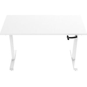 123inkt Slinger zit-sta bureau wit frame Wit blad 140 x 80 cm