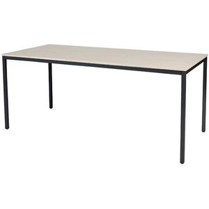 Schaffenburg Domino Basic vergadertafel zwart frame lindberg eiken blad 180 x 80 cm