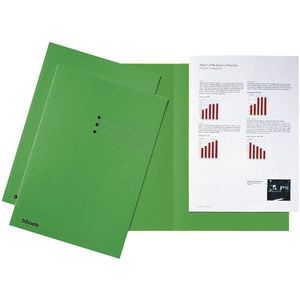 Esselte inlegmap karton met gelijke kanten en lijnbedrukking groen A4 (100 stuks)