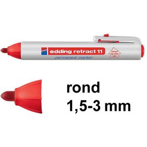 Edding Retract 11 permanent marker rood (1,5 - 3 mm rond)