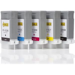 Canon PFI-102 / PFI-104 multipack MBK/BK/C/M/Y Inktcartridge (123inkt huismerk)