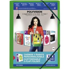 Oxford Polyvision elastomap groen (personaliseerbaar) A4