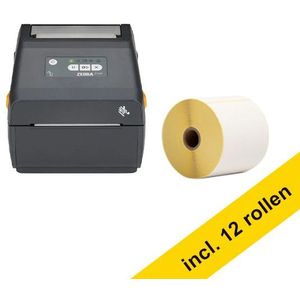 Zebra ZD421d direct thermal labelprinter met bluetooth + 12 label rollen