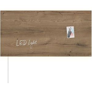 Sigel magnetisch glasbord 91 x 46 cm natural wood LED light