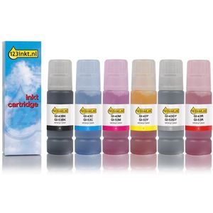 Canon GI-53 aanbieding zwart + 5 kleuren Inktcartridge (123inkt huismerk)