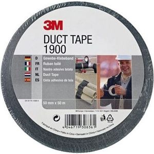 3M duct tape 1900 zwart 50 mm x 50 m