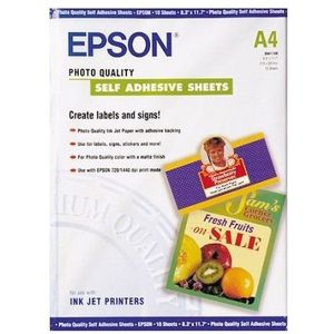 Epson S041106 photo quality zelfklevend inkjet papier 167 grams A4 (10 vel)