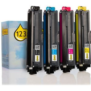 Toner Aanbieding: 123inkt huismerk vervangt Brother TN-241/245 BK / C / M / Y zwart + 3 kleuren hoge capaciteit