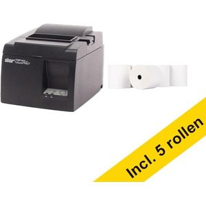 Star TSP143IIU+ bonprinter zwart bundel met 123inkt kassarol 80x80x12 thermo wit (5 stuks)