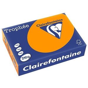 Clairefontaine gekleurd papier fel oranje 210 grams A4 (250 vel)