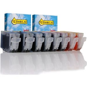 Canon aanbieding: 2 x BCI-3-serie (zwart BCI-3eBK+ 3 kleuren) Inktcartridge (123inkt huismerk)