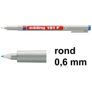 Edding 151F non-permanent marker blauw (0,6 mm rond)