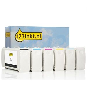 123inkt huismerk vervangt HP 81 multipack zwart + 5 kleuren