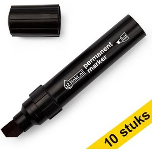 Aanbieding: 10x 123inkt permanent marker zwart (5 - 14 mm beitel)