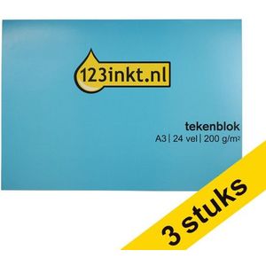 Aanbieding: 3x 123inkt tekenblok A3 200 grams (24 vel)