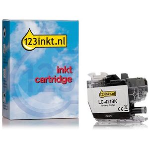 123inkt huismerk vervangt Brother LC-421BK inktcartridge zwart