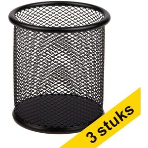 Aanbieding: 3x 123inkt pennenhouder mesh zwart