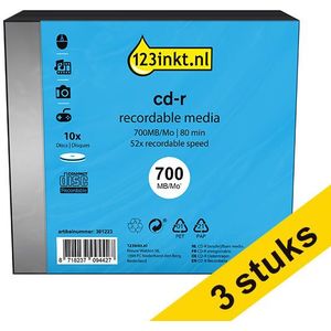 Aanbieding: 3x 123inkt cd-r 80 min. 10 stuks in slimline doosjes