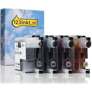 Aanbieding: 123inkt huismerk vervangt Brother LC-12E zwart + 3 kleuren