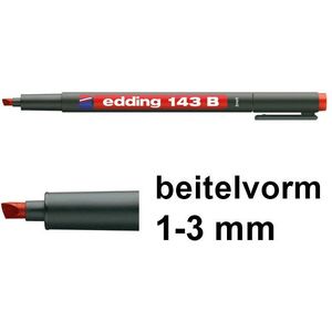 Edding 143B permanent marker rood (1 - 3 mm beitel)